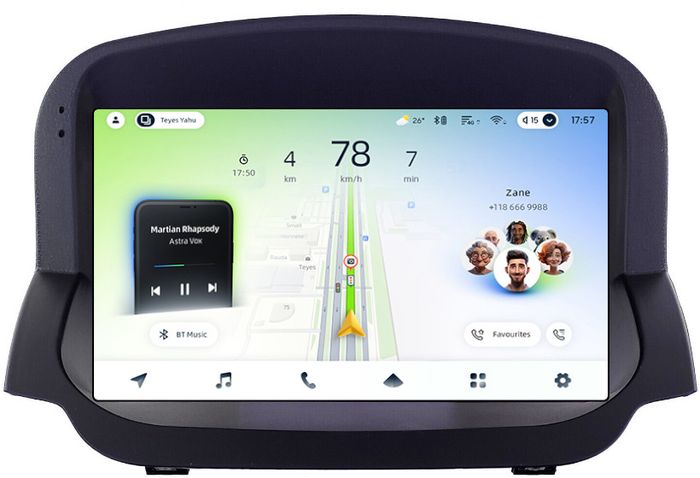 Магнитола для Ford EcoSport 2014-2017 (рамка под кожу) - Teyes CC4L монитор 9" IPS на Android 14, Быстрая, Snapdragon 662, CarPlay, 4G SIM-слот