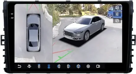 Магнитола для VW Jetta 7, Teramont, Taos, Multivan/Caravelle 2020+, Tiguan 2, Passat B8 - FarCar BX1081M-360 монитор 9.5" 2K QLED на Android 13, 6Гб+128Гб, CarPlay, 4G SIM-слот, 4 камеры в комплекте
