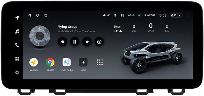 Магнитола для Honda CR-V 5 2017-2022 - Teyes LUX ONE ROUND монитор 12.3" на Android 10, ТОП процессор, CarPlay, 4G SIM-слот