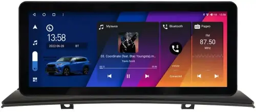 Магнитола для BMW X3 E83 2003-2010 - Canbox H-Line 2108 монитор 12.3" QLED в стиле Audi на Android 10, ТОП-процессор, CarPlay, 4G SIM-слот