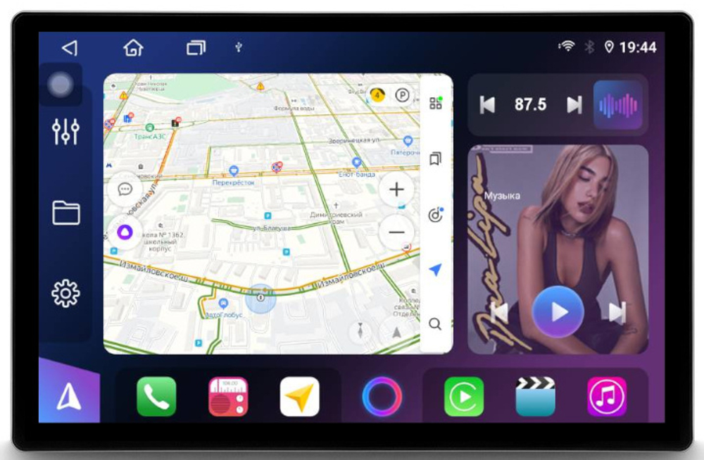 Магнитола для Chevrolet Cruze 1 2012-2015 (рамка черная) - FarCar BX877 монитор 13" 2K QLED на Android 13, TS10, 6+128, CarPlay, 4G SIM-слот