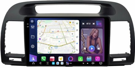 Магнитола для Toyota Camry 30 2001-2006 (рамка черная) - FarCar GX3020M монитор 9.5" 2K QLED на Android 14, TS20, 6+128Гб, CarPlay, 4G SIM-слот