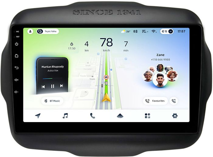 Магнитола для Jeep Renegade 2014-2021 - Teyes CC4L монитор 9" IPS на Android 14, Snapdragon 662, CarPlay, 4G SIM-слот