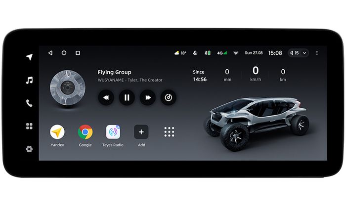 Магнитола для Mercedes Benz С W205, GLC 2014-2018 NTG 5.0 - Teyes LUX ONE ROUND монитор 12.3" 2K QLED на Android 10, CarPlay, 4G SIM-слот