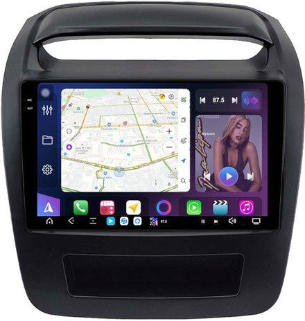 Магнитола для KIA Sorento 2 XM 2012-2016 (климат на ШГУ, рамка большая) - FarCar XXL224UM монитор 9.5" 2K QLED на Android 14, TS20, 8+256Гб, CarPlay, 4G SIM-слот