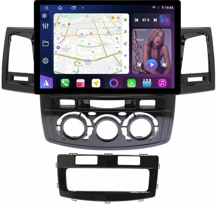 Магнитола для Toyota HiLux 7 2011-2015 - FarCar BX877 монитор 13" 2K QLED на Android 13, TS10, 6+128, CarPlay, 4G SIM-слот