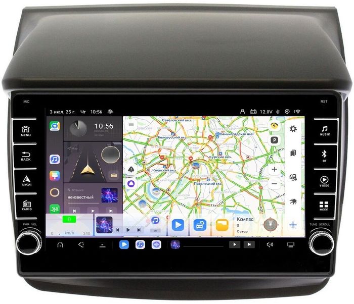 Магнитола для Mitsubishi L200, Pajero Sport 2006-2016 - Kuberg OL-9635 (кнопки и крутилки) Android 13, Быстрая, CarPlay, 4G SIM-слот