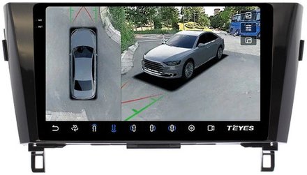 Магнитола для Nissan X-Trail T32, Qashqai J11 2014-2022 (рамка маленькая) - Teyes CC3-2K-360 на Android 10, 2K QLED, 6Гб+128Гб, CarPlay, 4G SIM-слот, 4 камеры в комплекте