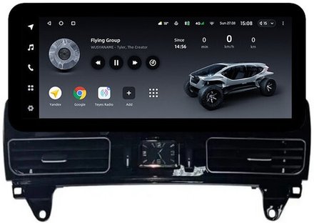 Магнитола для Mercedes-Benz ML W166, GL X166 2011-2015 NTG 4.5/4.7 (спец-рамка) - Teyes LUX ONE ROUND монитор 12.3" 2K QLED на Android 10, CarPlay, 4G SIM-слот