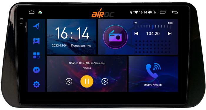 Магнитола для Hyundai Santa Fe 2020+ - AIROC 2K RI-2039 Android 12, QLed+2K, ТОП процессор, 8/128Гб, CarPlay, SIM-слот