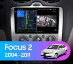 Магнитола для Ford Focus 2 2004-2011 (кондиционер) - Teyes CC3-2K-360 на Android 10, Быстрая, 2K QLED, CarPlay, 4G SIM-слот, 4 камеры в комплекте