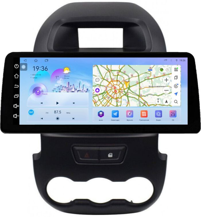 Магнитола для Ford Ranger 3 2011-2015 (рамка тип 2) - FarCar монитор 12.3" 2K QLED на Android 14, Быстрая, CarPlay, 4G SIM-слот