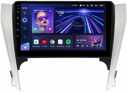 Магнитола для Toyota Camry 50 2011-2014 (рамка серебристо-черная 10) - Teyes CC3L на Android 10, 8-ядер, CarPlay, 4G SIM-слот