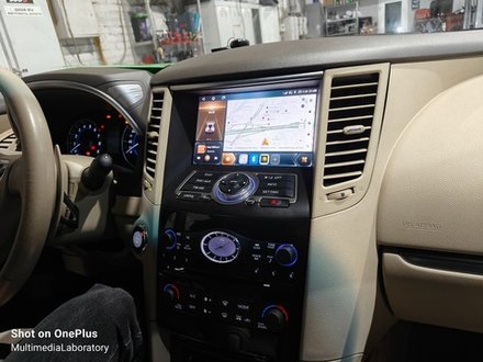 Магнитола для Infiniti QX70, FX35 (S51), FX37, FX30d, FX50 2008-2016 (Поддержка Bose и 360) - Kuberg KP-9828-5 (бежевая) Android 12, TS10, CarPlay, 4G SIM-слот