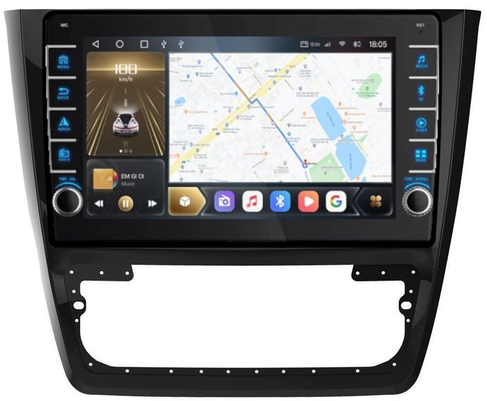 Магнитола для Skoda Yeti 2009-2018 (кондиционер) - Kuberg OL-1919 (кнопки и крутилки), Android 12, TS10, CarPlay, 4G SIM-слот