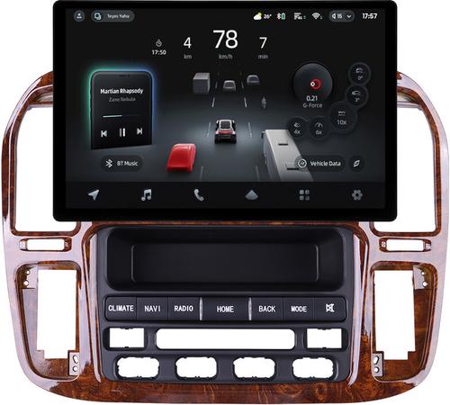 Магнитола для Toyota Land Cruiser 100, Lexus LX470 1998-2002 (климат на ШГУ, рамка дерево) - Teyes CC4-PRO монитор 13" 2K QLED на Android 13, Snapdragon 778G, ИИ, CarPlay, DSP, 4G SIM-слот