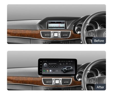Магнитола для Mercedes-Benz E W212 седан правый руль 2012-2015 NTG 4.5 - Teyes LUX ONE монитор 12.3", Android 10, 6+128Гб, CarPlay, 4G SIM-слот