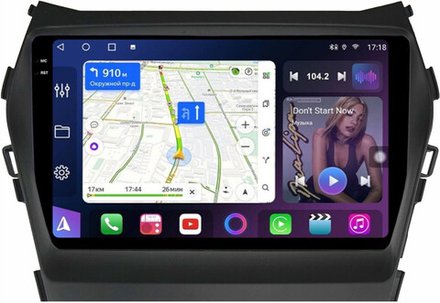 Магнитола для Hyundai Santa Fe 3 2012-2018 (отдельный экран климата, без штатной КЗВ) - FarCar BM9-2K-7004A монитор 9.5" 2K QLED на Android 14, TS10, 4+32Гб, CarPlay, 4G SIM-слот