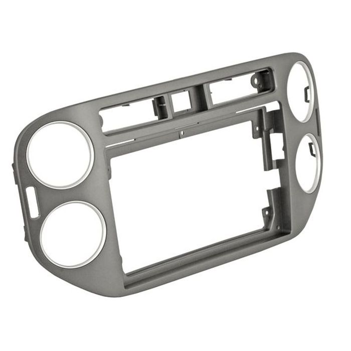 Комплект рамки с разъёмами 9"+can VW Tiguan 2011-2016 (квадратная аварийка, 20мм) серая