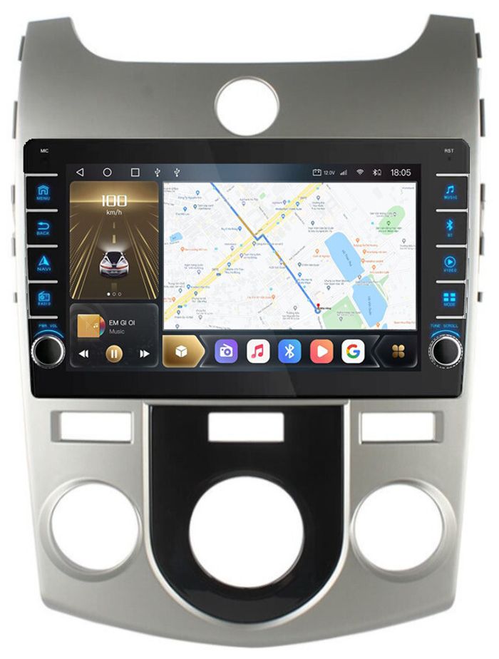 Магнитола для KIA Cerato 2 2008-2013 (кондиционер) - Kuberg OL-9736-M (кнопки и крутилки), Android 12, Быстрая, CarPlay, 4G SIM-слот