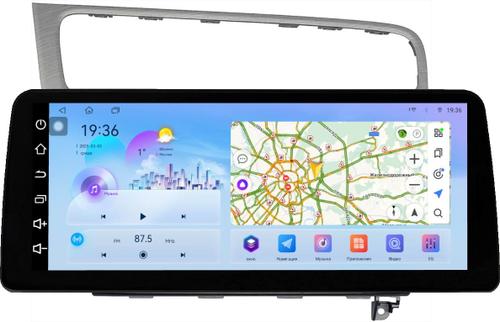 Магнитола для Volkswagen Golf 7 2012-2020 (рамка серебро) - FarCar монитор 12.3" 2K QLED на Android 14, TS10, CarPlay, 4G SIM-слот