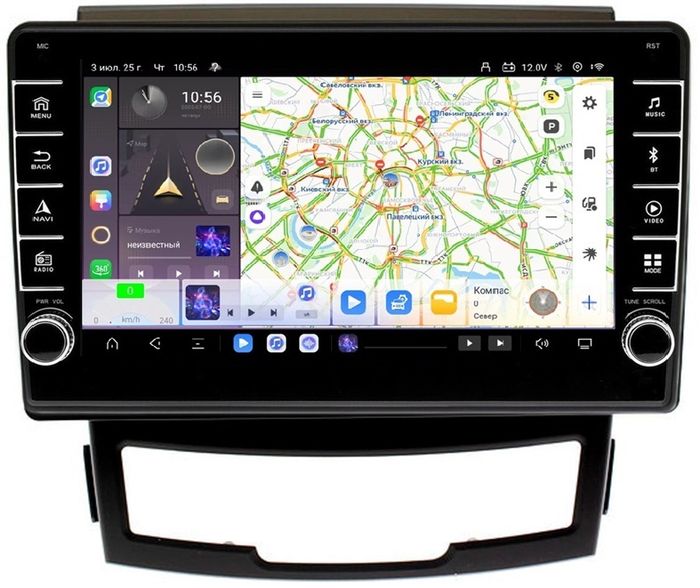 Магнитола для SsangYong Actyon II 2011-2013 - Kuberg OL-9762 (кнопки и крутилки) Android 13, TS20, 6+128Гб, CarPlay, 4G SIM-слот