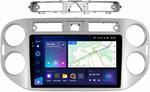 Магнитола для Volkswagen Tiguan 1 2007-2011, Golf Plus (аварийка треугольная, рамка серебро) - Teyes CC3-2K QLed Android 10, Быстрая, SIM-слот, 4G CarPlay