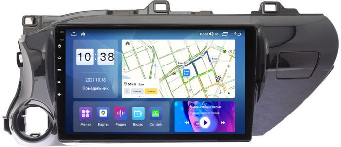 Магнитола для Toyota Hilux 8 2015-2023+ - Parafar PF063LUX2UHD на Android 13, QLED, ТОП процессор, 8Гб+128Гб, CarPlay, 4G SIM-слот