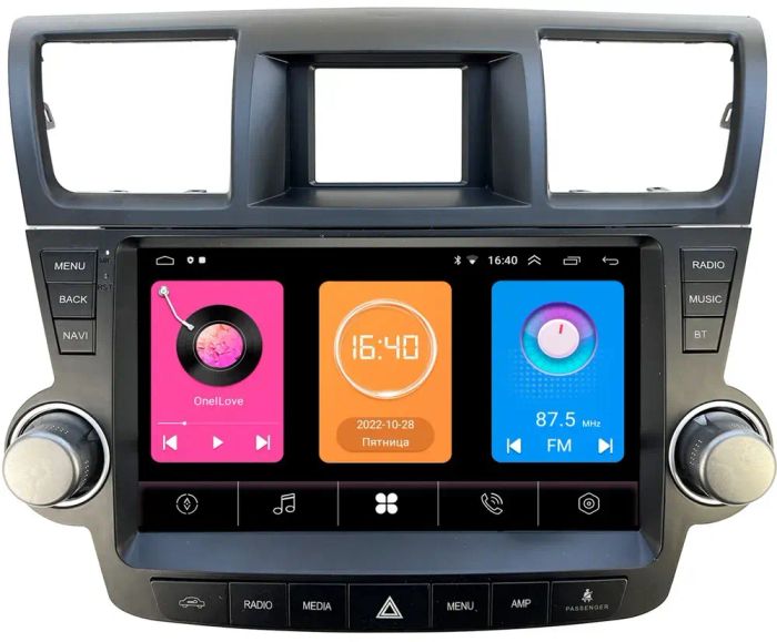 Магнитола для Toyota Highlander 2 2007-2013 XU40 -  GT10-1180 на Android 10, 2ГБ-16ГБ (кнопки + крутилки)