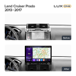 Магнитола для Toyota Land Cruiser Prado 150 2013-2017 (поддержка 360) - Kuberg KP-T1203FW/KP-13-464-S10 монитор 13" 2K QLED на Android 12, ТОП процессор, CarPlay, 4G SIM-слот, 4/64ГБ
