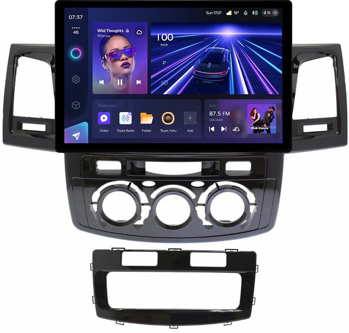 Магнитола для Toyota HiLux 7 2011-2015 - Teyes CC3-2K монитор 13", QLED+2K, Android 10, Быстрая, 4G SIM-слот, CarPlay