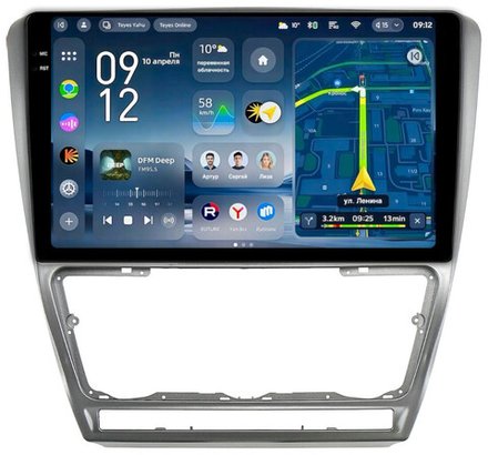 Магнитола для Skoda Octavia A5 2004-2013 (рамка серебро) - Teyes CC4-PRO монитор 10.36" 2K QLED на Android 13, Snapdragon 778G, ИИ, CarPlay, DSP, 4G SIM-слот
