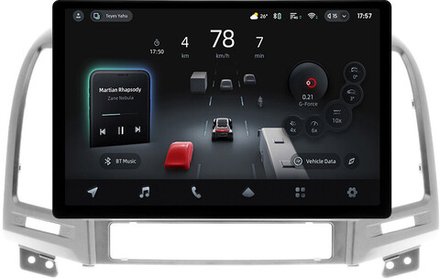 Магнитола для Hyundai Santa Fe 2 CM 2006-2012 (рамка серебро) - Teyes CC4-PRO монитор 13" 2K QLED на Android 13, Snapdragon 778G, ИИ, CarPlay, DSP, 4G SIM-слот