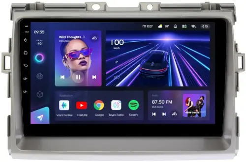 Магнитола для Toyota Estima 3 2006-2016 (без 360, рамка серая 9) - Teyes CC3L на Android 10, 8-ядер, CarPlay, 4G SIM-слот