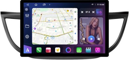 Магнитола для Honda CR-V 4 2012-2016 (большая рамка 10) - FarCar BX877 монитор 13" 2K QLED на Android 13, TS10, 6+128, CarPlay, 4G SIM-слот