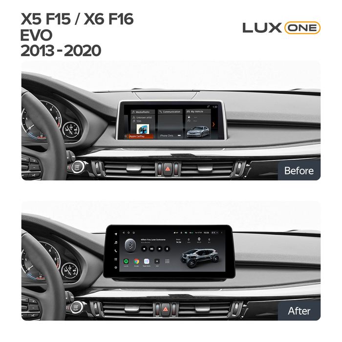 Магнитола для BMW X5 (F15) и BMW X6 (F16) EVO 2017-2019 - Teyes LUX ONE монитор 12.3" на Android 10, 6/128ГБ, CarPlay, 4G SIM-слот