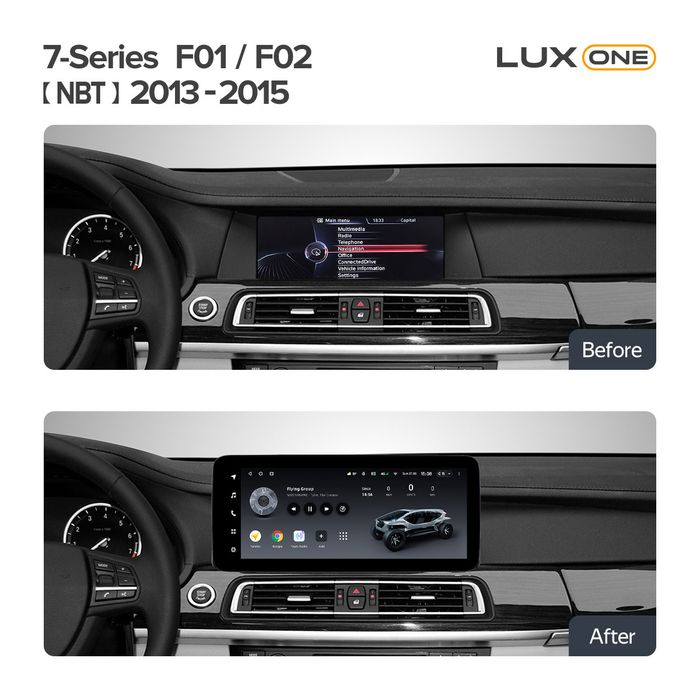 Магнитола для BMW 7 F01 2012-2015 NBT - Teyes LUX ONE ROUND монитор 12.3" 2K QLED на Android 10, Быстрая, CarPlay, 4G SIM-слот