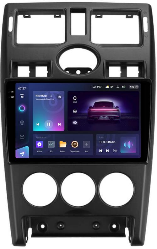 Магнитола для Lada Priora 2007-2013 (рамка черная тип 1) - Teyes CC3-2K монитор 9.5" 2K QLED на Android 10, Быстрая, CarPlay, 4G SIM-слот