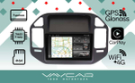Магнитола для Mitsubishi Pajero 3, Montero 3 1999-2006 (рамка черная) - Vaycar VA47-1019-2K на Android 13, 8-ядер, 2K QLED, ТОП процессор, CarPlay, 4G SIM-слот