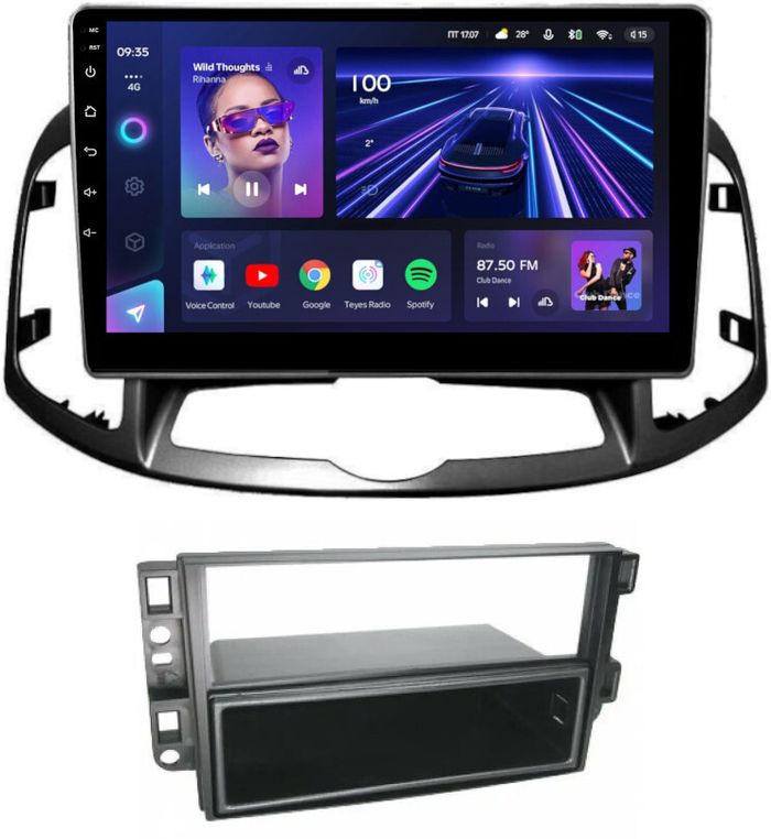 Магнитола для Chevrolet Captiva 2011-2015 (перенос БК вниз) - Teyes CC3L монитор 10" IPS на Android 10, 8-ядер, CarPlay, 4G SIM-слот