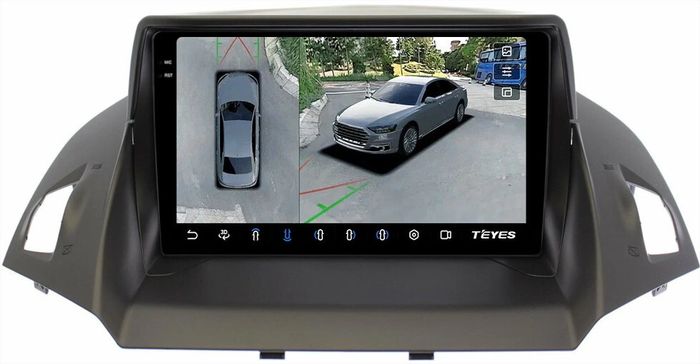 Магнитола для Ford Kuga 2 2012-2019 (без SYNC) - Teyes CC3-2K-360 монитор 9.5" 2K QLED на Android 10, 6Гб+128Гб, CarPlay, 4G SIM-слот, 4 камеры в комплекте