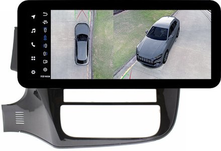 Магнитола для Mitsubishi Outlander 3 2012-2022 (левый руль, рамка 10) - Teyes LUX ONE 360 монитор 12.3" 2K QLED на Android 10, 6Гб+128Гб, CarPlay, 4G SIM-слот, 4 камеры в комплекте