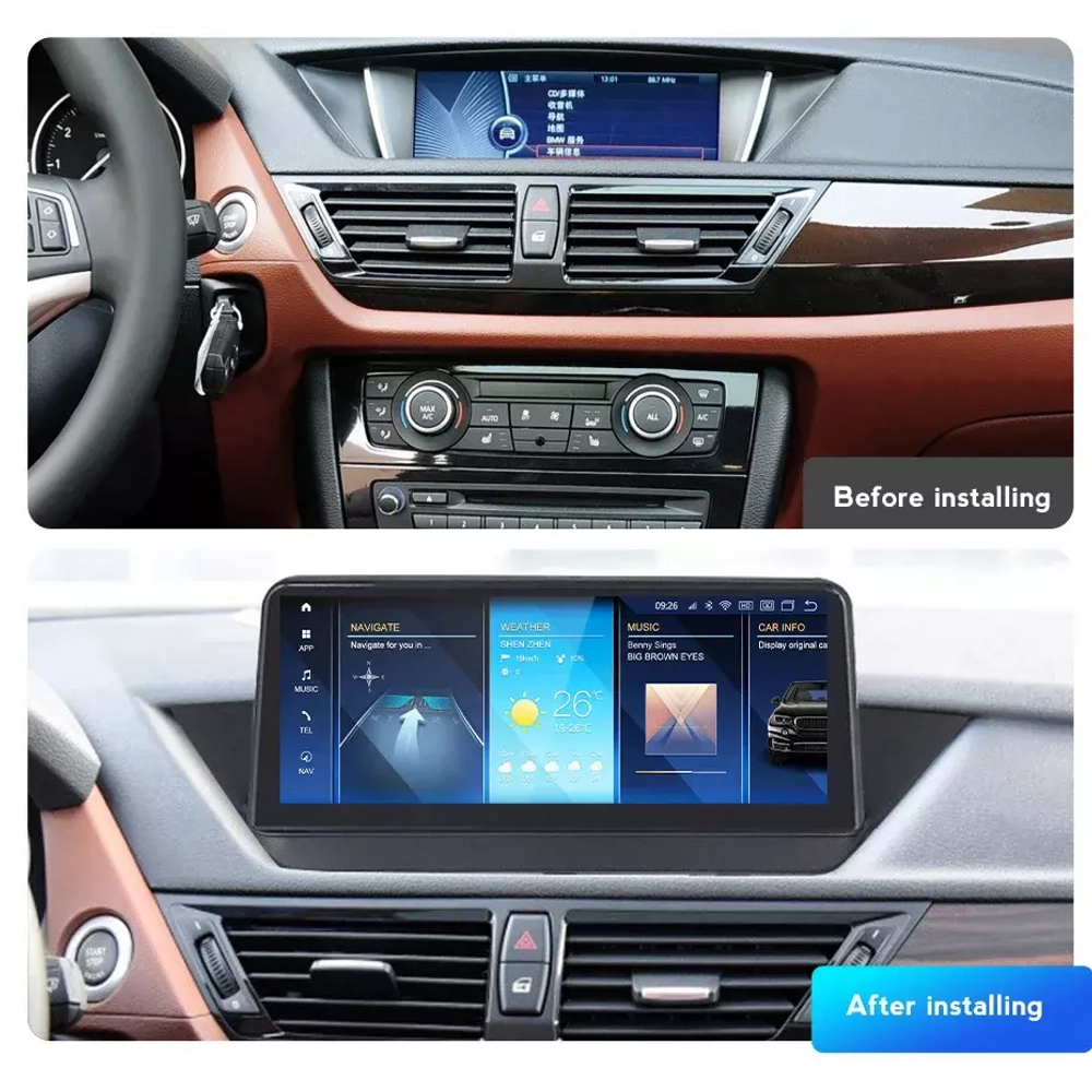 Магнитола для BMW X1 E84 2009-2014 (любая комплектация) - Kuberg MKD монитор 10.25" на Android 11, 6/128Гб, CarPlay, 4G SIM-слот