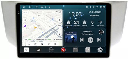 Магнитола для Toyota Harrier XU30 2003-2013, Lexus RX 2003-2009 (монохром сверху) - RedPower 244 Android 10, QLED+2K, ТОП процессор, 6Гб+128Гб, CarPlay, SIM-слот