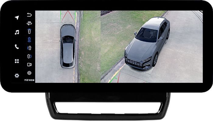Магнитола для Mitsubishi ASX 2020+ (ШГУ 8", рамка тип 2) - Teyes LUX ONE 360 монитор 12.3" 2K QLED на Android 10, 6Гб+128Гб, CarPlay, 4G SIM-слот, 4 камеры в комплекте
