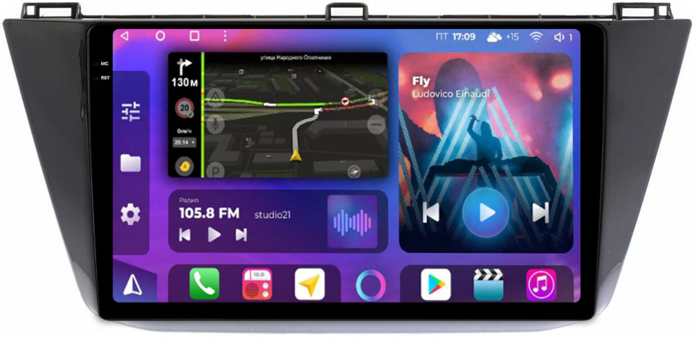 Магнитола для Volkswagen Tiguan 2 2017+ - FarCar BM731M-2K монитор 10.36" 2K QLED на Android 14, TS10, 4+32Гб, CarPlay, 4G SIM-слот