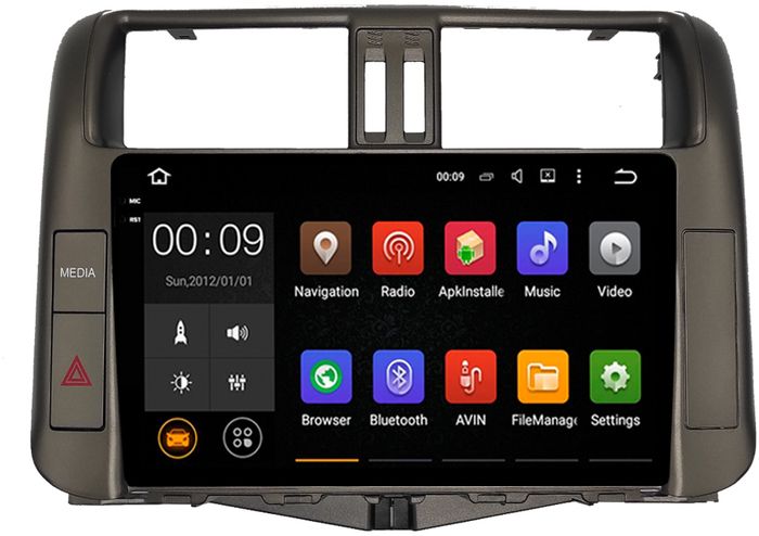 Магнитола для Toyota Land Cruiser Prado 150 2009-2013 (поддержка круг.обзора - опция) - AIROC 2K RX-1114 Android 13, QLed+2K, ТОП процессор, 8/128, CarPlay, SIM-слот