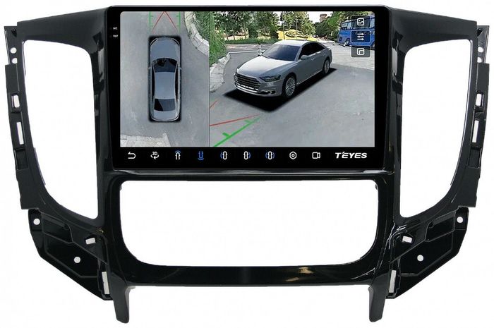 Магнитола для Mitsubishi L200 5 2015-2019 (климат), Pajero Sport 3 2016-2023 (МКПП), FIAT Fullback - Teyes CC3-2K-360 на Android 10, 2K QLED, 6Гб+128Гб, CarPlay, 4G SIM-слот, 4 камеры в комплекте