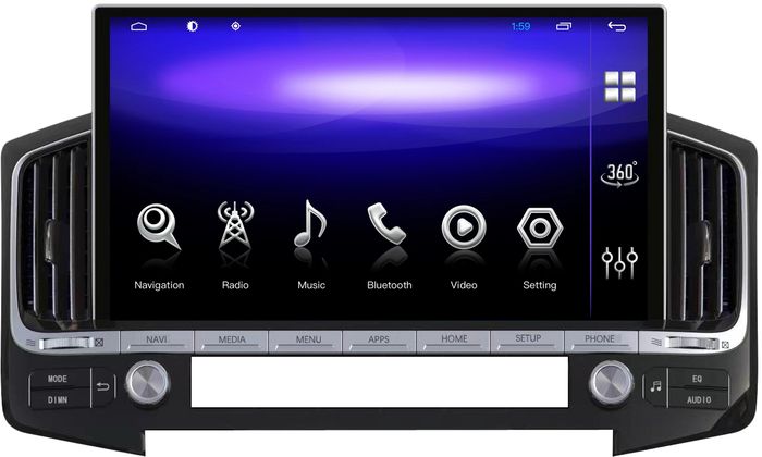 Магнитола для Toyota Land Cruiser 200 2015-2021 (с JBL и 360) - Kuberg ZH-T1304 монитор 13.3", Android 12, 8/128Гб, CarPlay, SIM-слот