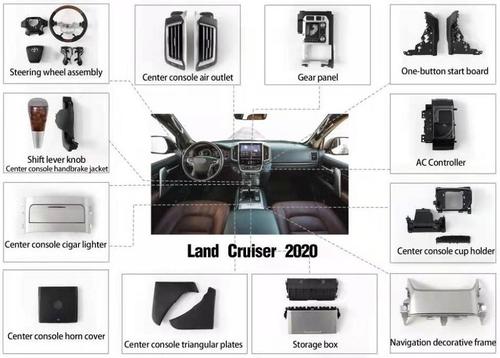 Набор для обновления салона LC200 2007-2015 в LC200 2016-2022 - Kuberg TY-INT-BL-LC200 (цвет темный)